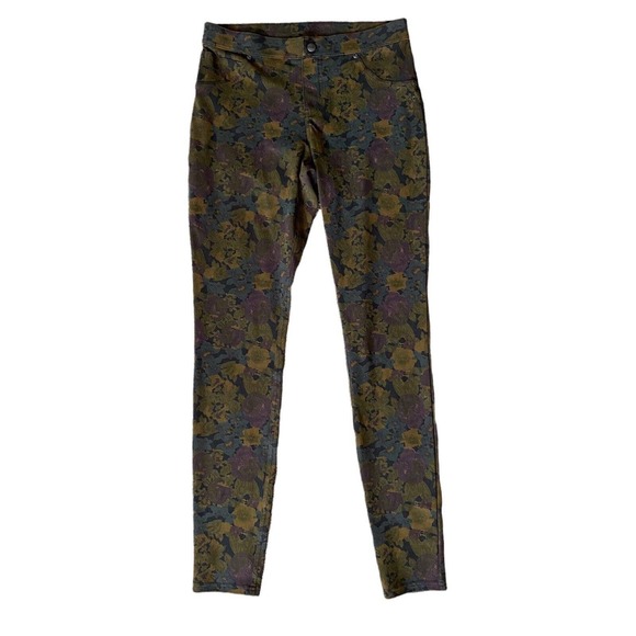 Hue Women's Mid-Rise Fall Colors Green Stretch Slim Fit Pull On Leggings R127 - Picture 1 of 5